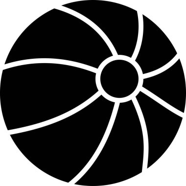 Eğri çizgiler gösteren basit siyah plaj topu simgesi