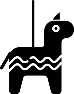 Basit dekoratif desenli siyah piata silueti