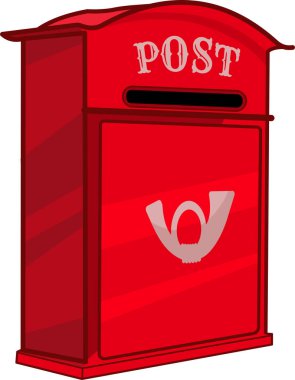 düz vektör çizgi film kırmızı posta kutusu