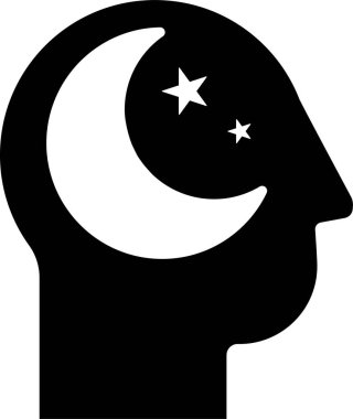 Müslüman adam siyah siluet simgesi, vektör illüstrasyonu