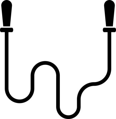 Kavisli kablo gösteren siyah ip simgesi