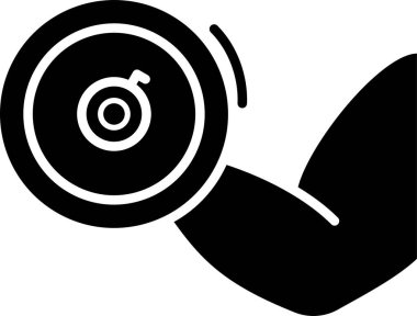 Kol kaslarını gösteren siyah dambıl simgesi