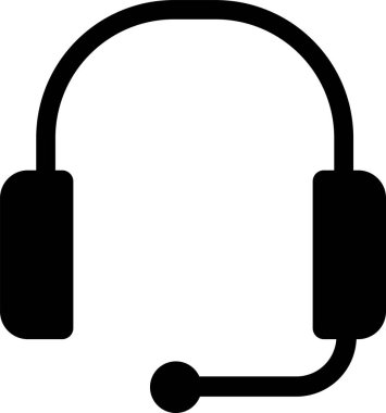 düz kulaklık simgesi, vektör illüstrasyonu