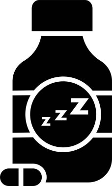 Uyku hapı ikonu, vektör illüstrasyonu