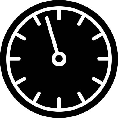 düz saat simgesi, vektör illüstrasyonu