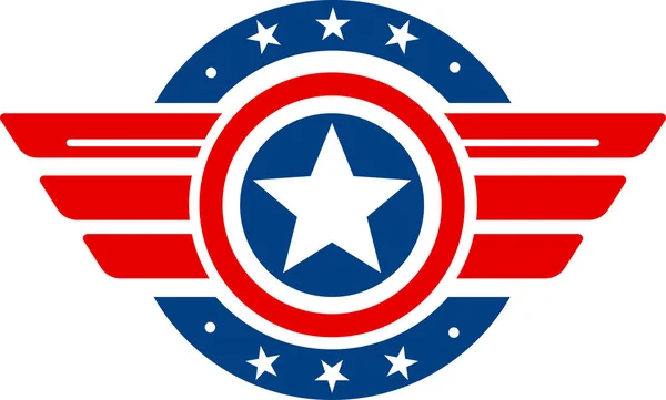 Amerikan bayrak yıldızı simgesi düz stil