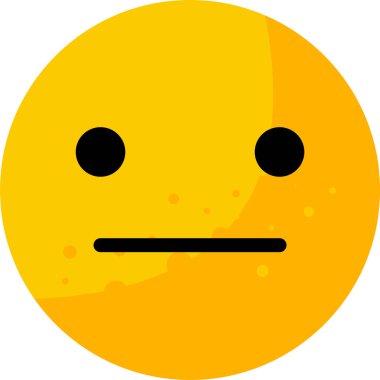 Sarı nötr yüz ifadesi boş ifade gösteriyor