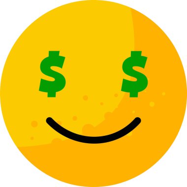 Sarı gülen surat dolar işareti gözler