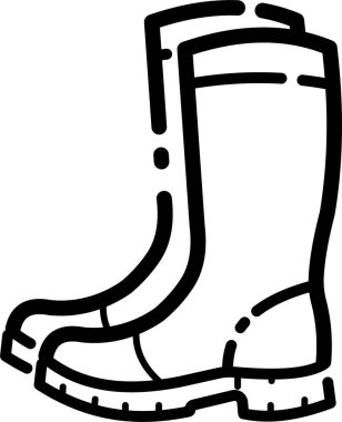 Bir çift sağlam lastik bot dik duruyor.