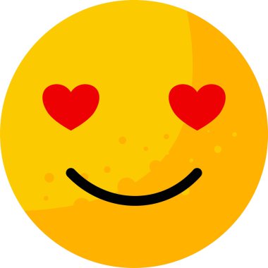 Sarı gülen surat kalp ifadesini gösteriyor.