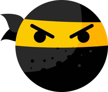 Sarı saç bandıyla kızgın ninja emoji suratı