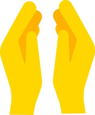 Sarı eller birlikte dua ediyor.