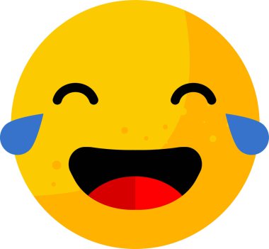 Sarı gülen emoji Sevinç gözyaşları gösteriyor