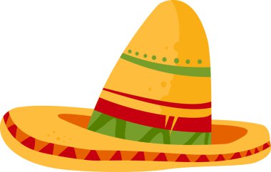 Dekoratif desenli renkli Meksika şapkası.