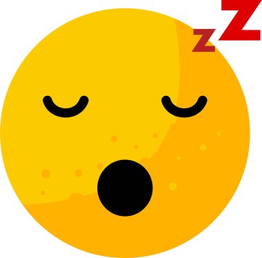 Sarı uyuyan emoji, kapalı gözlerin esnediğini gösteriyor.