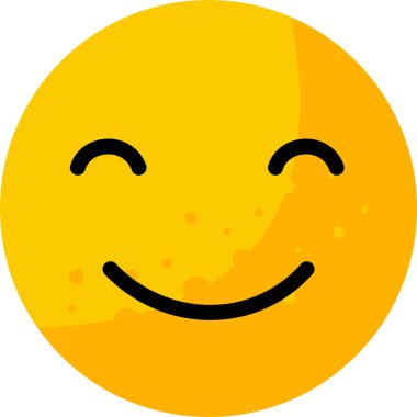 Parlak sarı gülen surat emojisi çizimi