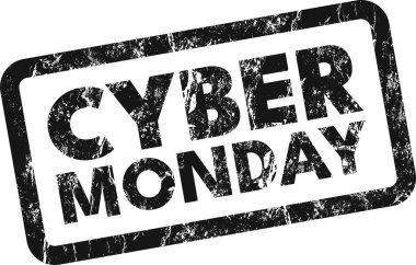 siber pazartesi pul simgesi vektör illüstrasyonu 