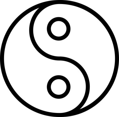 yin ve yang ikon vektör çizimi 