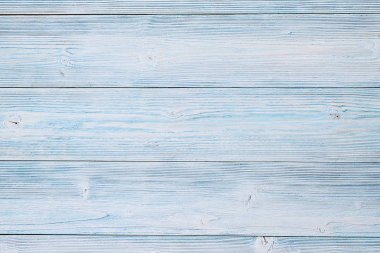 Soyut, dokular veya arka planlar kavramı: Top görünümünü mavi ahşap plakalar, kopya alanı ile rustik duvar kağıdı