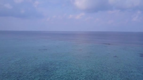 Vista aérea turismo de playa turística tropical vida silvestre por el agua verde azul con fondo arenoso brillante — Vídeo de stock