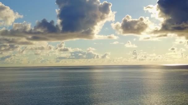 Εναέρια κηφήνας τοπίο του παραδείσου θέρετρο παραλία άγριας ζωής από τη διαφανή θάλασσα με λευκό αμμώδη φόντο — Αρχείο Βίντεο