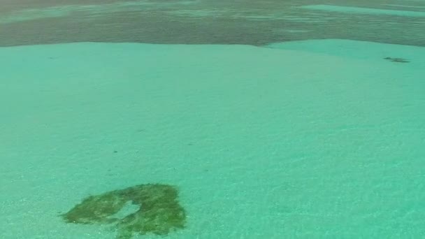 Turystyka lotnicza dronów morskich wybrzeży plaża podróż niebieską wodą z białym tle piasku — Wideo stockowe