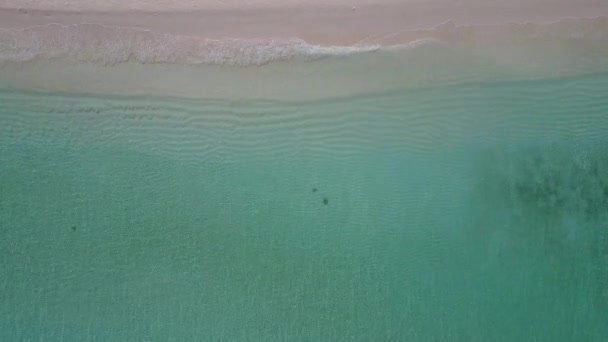 Natureza aérea da costa tropical viagem de praia por mar azul verde e fundo arenoso brilhante — Vídeo de Stock