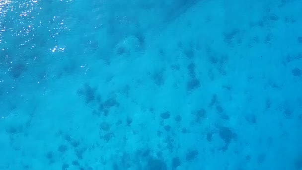 Aerial drone tourism of beautiful lagoon beach adventure by transparent sea and white sand background — Stock Video