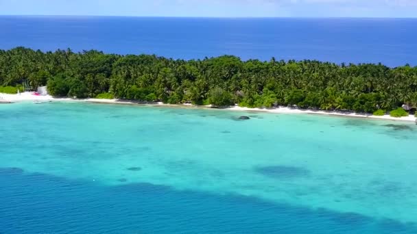 浅海白沙背景下天堂海滩的空中无人机纹理 — 图库视频影像