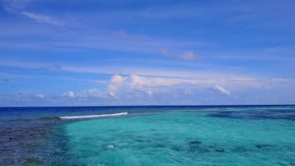 Εναέρια υφή της όμορφης παραλίας δίπλα στη διάφανη θάλασσα με φόντο λευκή άμμο — Αρχείο Βίντεο