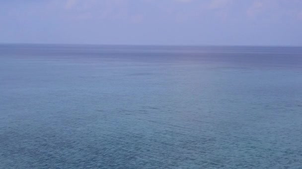 Aerial abstract of relaxing tourist beach time by shallow ocean with white sand background — Stock Video