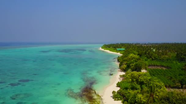 Luftaufnahme Textur der tropischen Küste Strand Reise durch blaues Meer mit weißem Sand Hintergrund — Stockvideo