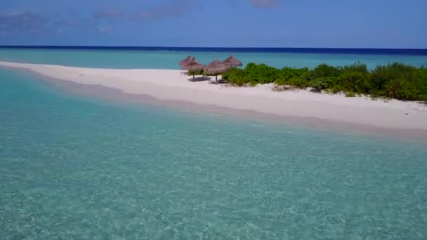 Aereo drone natura della bellissima spiaggia resort fauna selvatica da blu oceano e sabbia bianca sfondo — Video Stock