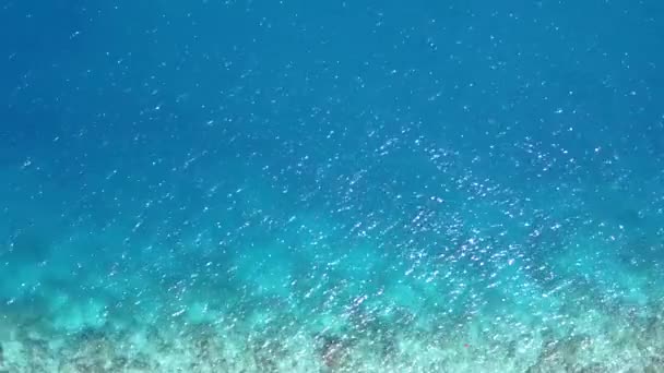 白沙背景的蓝色泻湖对田园诗般的岛屿海滩之旅的空中无人驾驶性质 — 图库视频影像