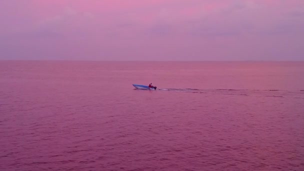 Tekstur drone udara kehidupan liar pantai yang indah oleh air pirus dan latar belakang pasir putih — Stok Video