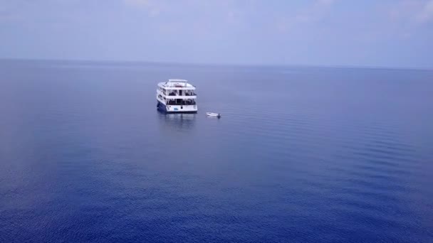 Drone abstract of tropical bay beach wildlife by shallow sea and clean sand background — Vídeo de Stock