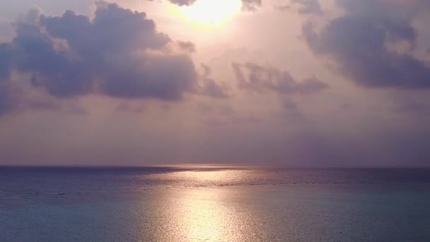 Scenario aereo di rilassante spiaggia sul mare fauna selvatica da laguna blu con sfondo di sabbia pulita — Video Stock