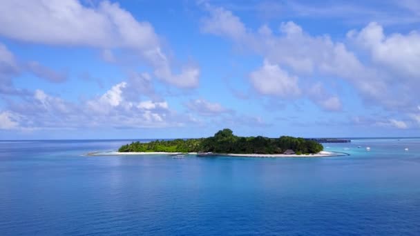 Luftdrohne Textur des Paradieses Meerblick Strand Zeit von türkisfarbenem Meer und weißem Sand Hintergrund — Stockvideo