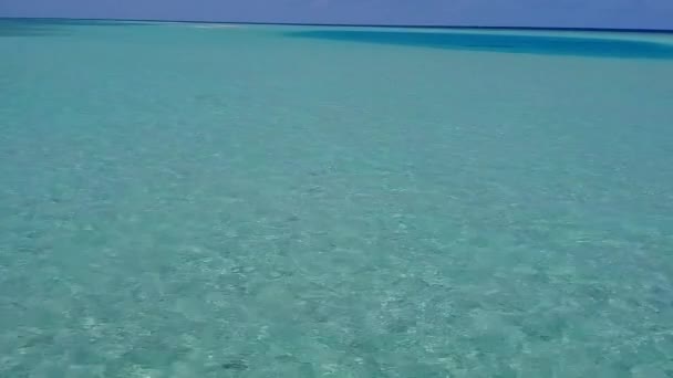 白い砂浜の背景を持つ澄んだ水による熱帯の島のビーチの旅の航空旅行 — ストック動画