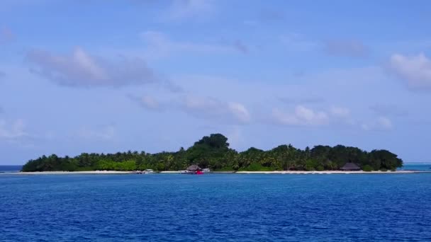 Drone texture di spiaggia costa perfetta fauna selvatica da oceano blu con sfondo sabbioso luminoso — Video Stock