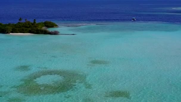 Cielo drone aereo di spiaggia perfetta stile di vita da oceano blu e sfondo di sabbia bianca — Video Stock