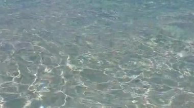 Deniz kıyısının romantik manzarası Mavi yeşil okyanus ve beyaz kumsal arkaplanı güneş doğduktan sonra