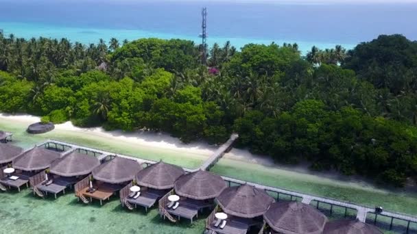 Sommer-Panorama von tropischen Meerblick Strandurlaub von türkisfarbenem Meer und weißem Sand Hintergrund in der Nähe Brandung — Stockvideo