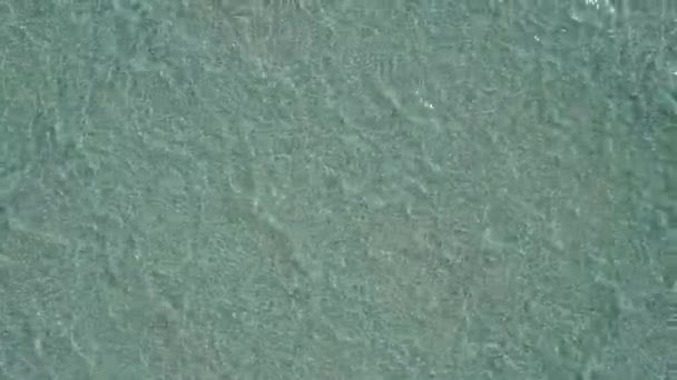 Overdag zeegezicht van de kust strand reis door blauw water en wit zand achtergrond in het zonlicht — Stockvideo