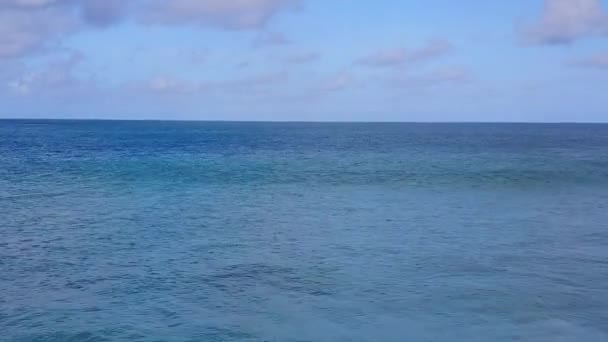 Sunny sky of tropical sea view beach holiday by blue lagoon and white sand background near sandbar — Stock Video