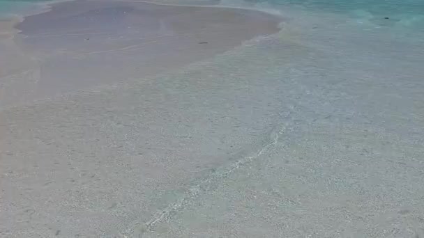 Drohne Ansicht Landschaft der perfekten touristischen Strandabenteuer durch blaue Lagune mit weißem Sand Hintergrund — Stockvideo