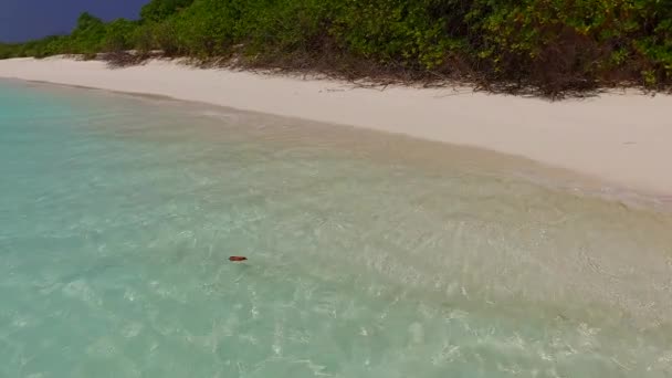Zonnig abstract van exotische kust strand vakantie door transparante lagune en wit zand achtergrond voor zonsondergang — Stockvideo