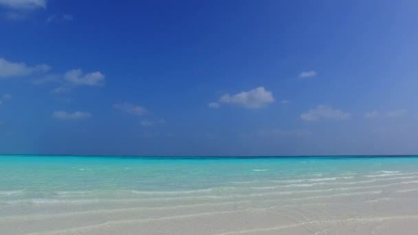 Summer scenery of perfect tourist beach adventure by blue sea and white sandy background near sandbar — Stock Video