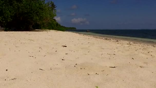 Kopiuj streszczenie przestrzeni tropikalnego brzegu plaży wakacje przez aqua błękitne morze i biały piasek tło w pobliżu surfowania — Wideo stockowe