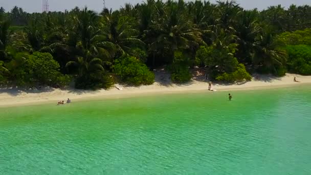 Copiar espaço paisagem do paraíso resort praia tempo por azul oceano e areia branca fundo perto de barra de areia — Vídeo de Stock